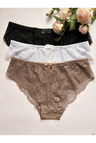 Трусики слипы из микрофибры и кружева Annajolly 60628